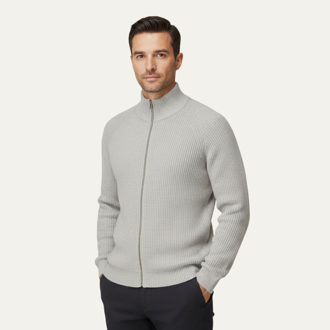 Logan | Merino Wool Zip-Up Cardigan