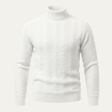 Men's Turtleneck Sweater | Warm Ribbed Cable Knit Style