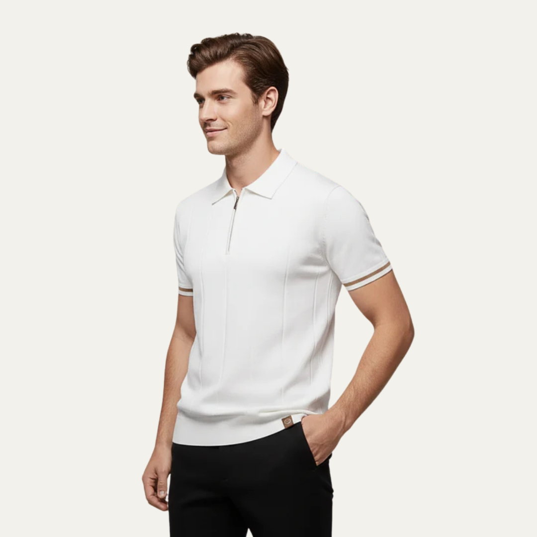 Glenn | Short Sleeve Zip-Neck Polo