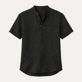 Men's Cotton Linen Henley Shirt | Lightweight Summer Comfort