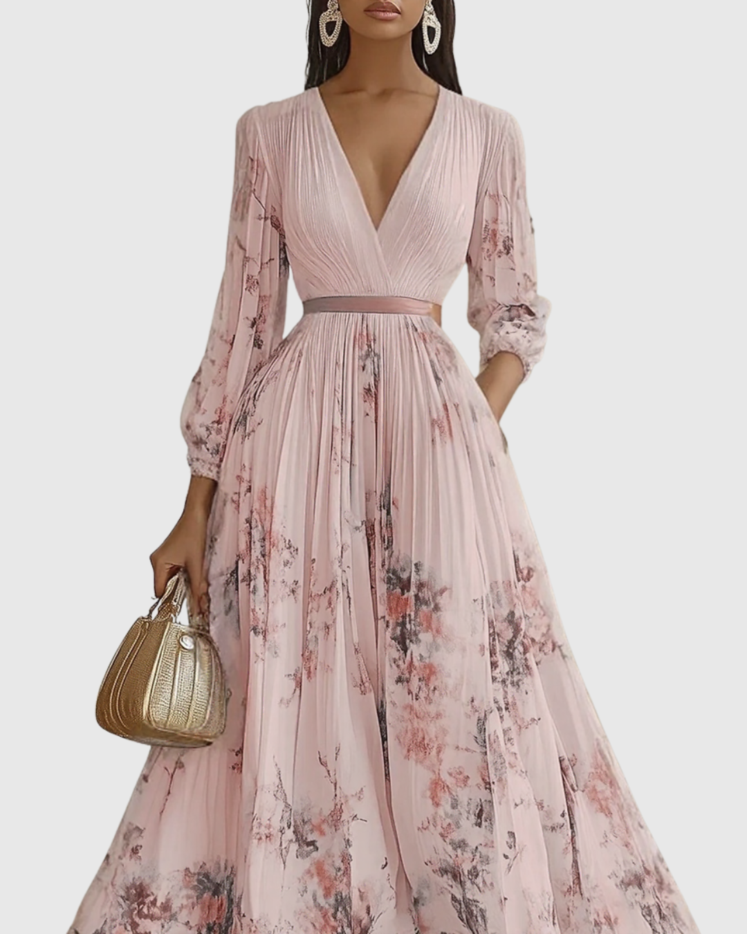 Rowella | Elegant Pleated Maxi Dress for Occasions