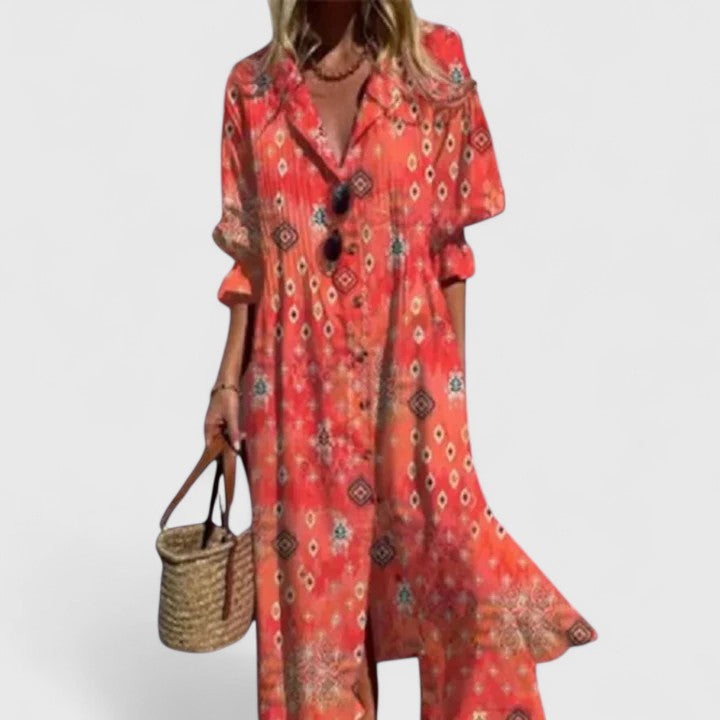 Paula | Elegant Bohemian Floral Dress