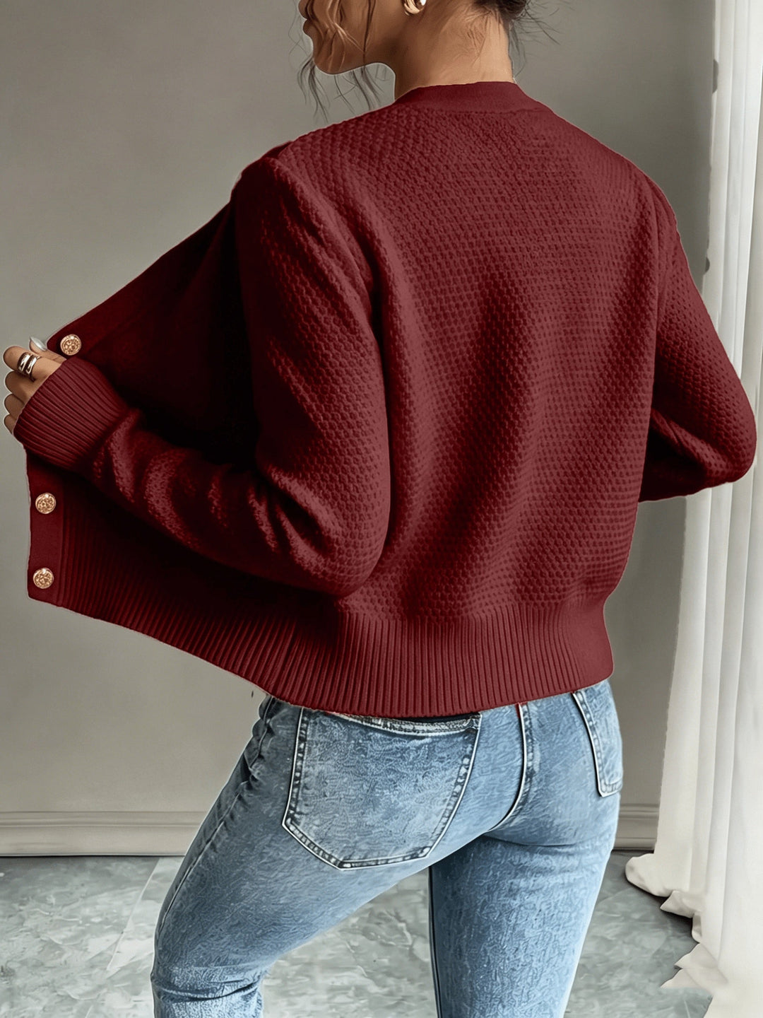 Ella | Chunky Cable Knit Button Cardigan