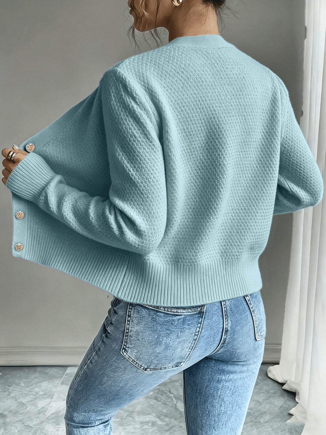 Ella | Chunky Cable Knit Button Cardigan