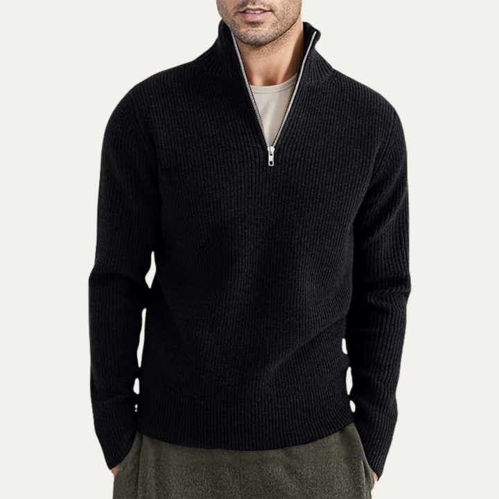 Tyler | Ribbed Knit Quarter-Zip Jumper