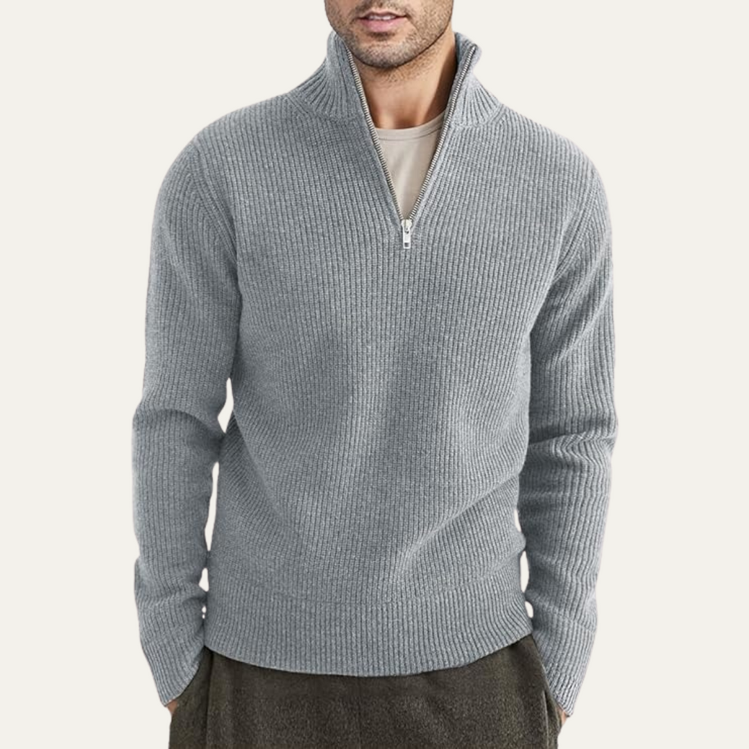 Tyler | Ribbed Knit Quarter-Zip Jumper