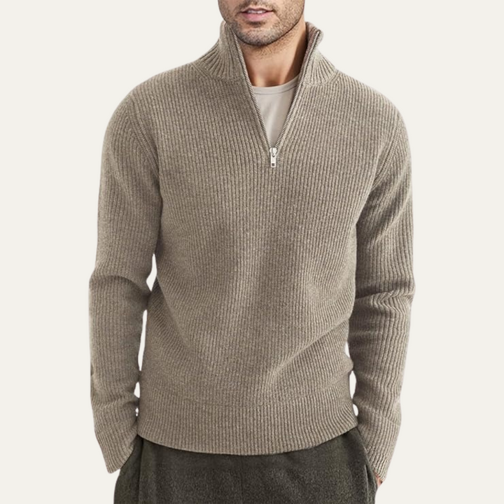 Tyler | Ribbed Knit Quarter-Zip Jumper
