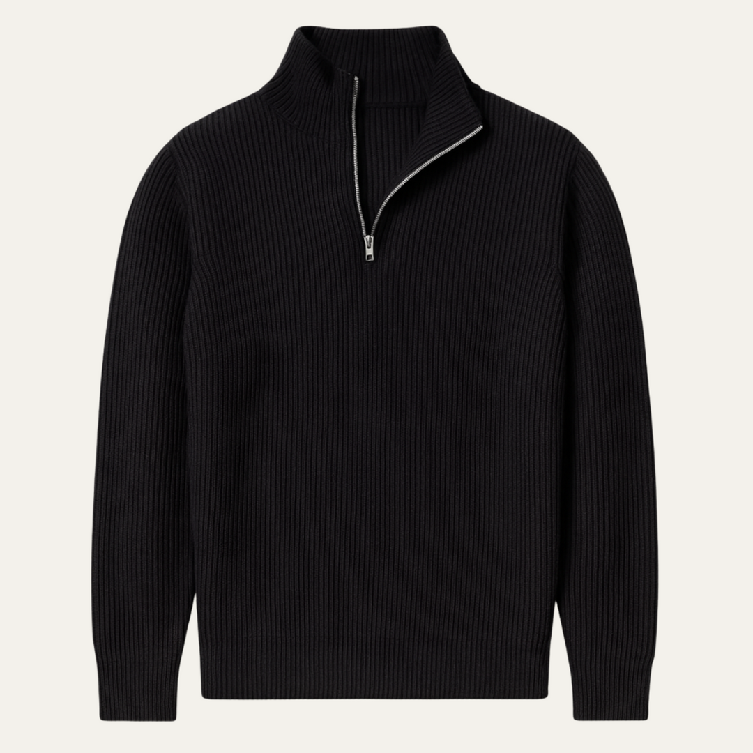 Tyler | Ribbed Knit Quarter-Zip Jumper