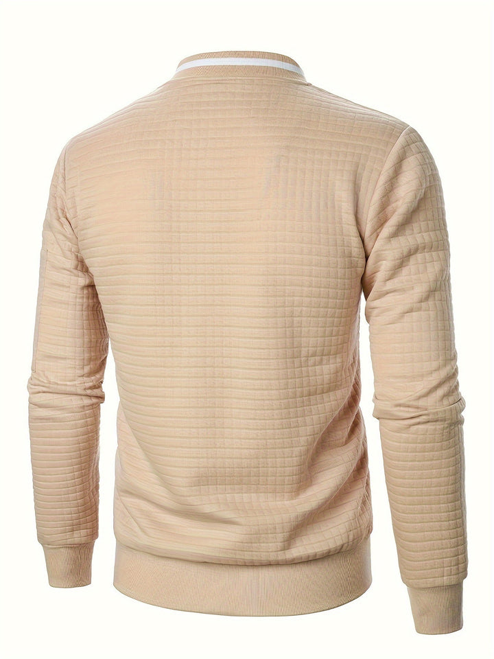 Sean | Textured Bomber Jacket with Ribbed Trim