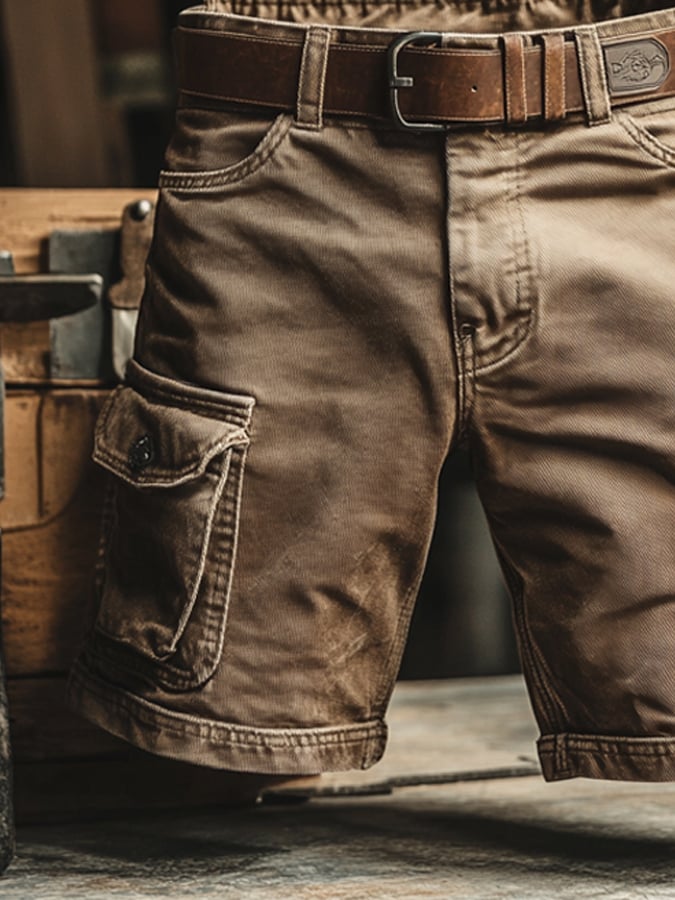 Men's Vintage Cargo Shorts | Practical Retro Style