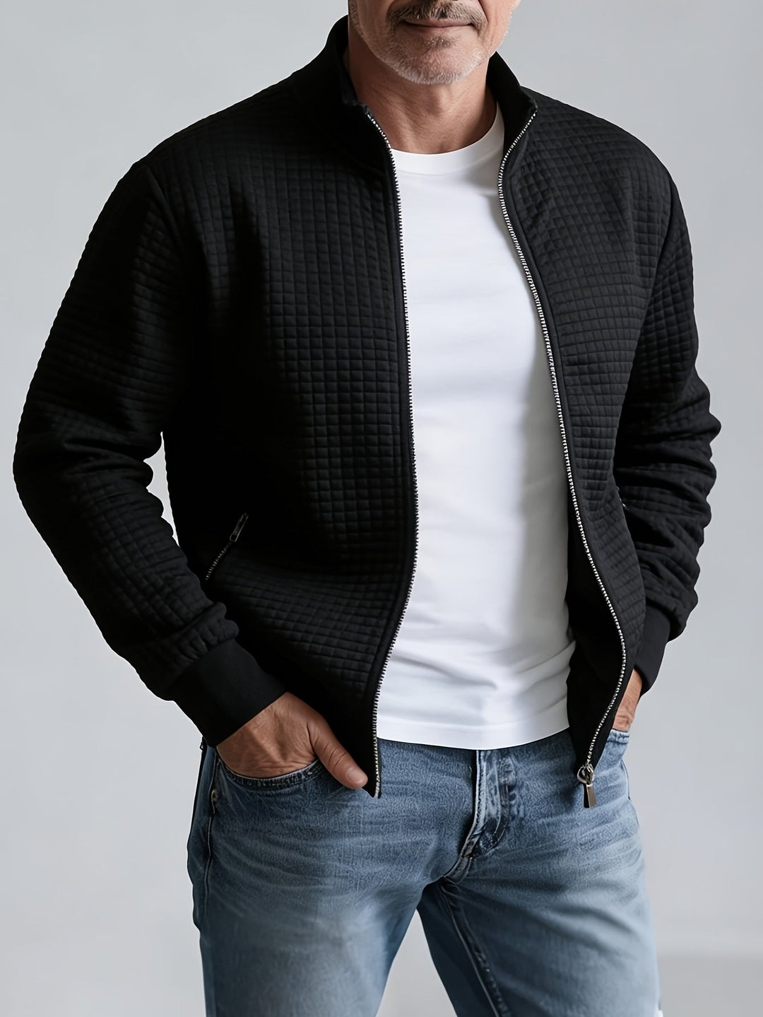 Charlie | Textured Stand-Collar Jacket
