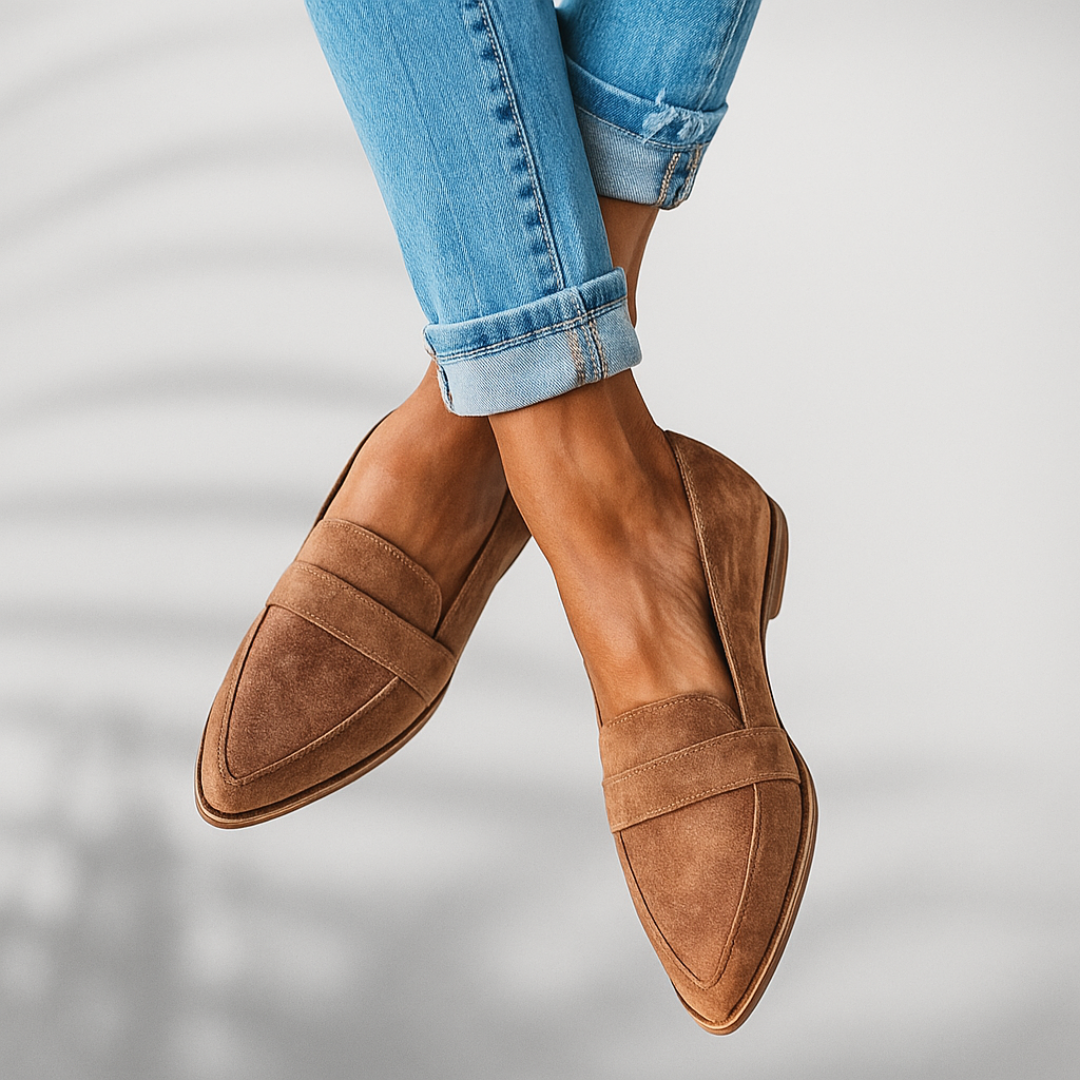 Penelope | Leather Slip-On Loafers with Cushioned Insole