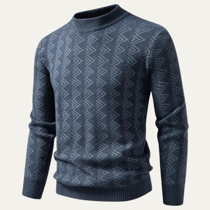 Ethan | Geometric Pattern Crew Neck Jumper