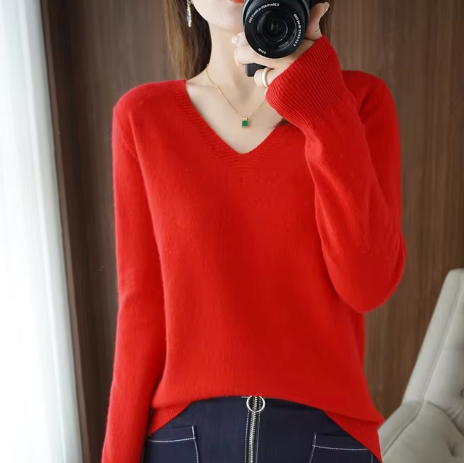 Premium Cashmere V-Neck Sweater | Luxurious Warmth, Timeless Elegance