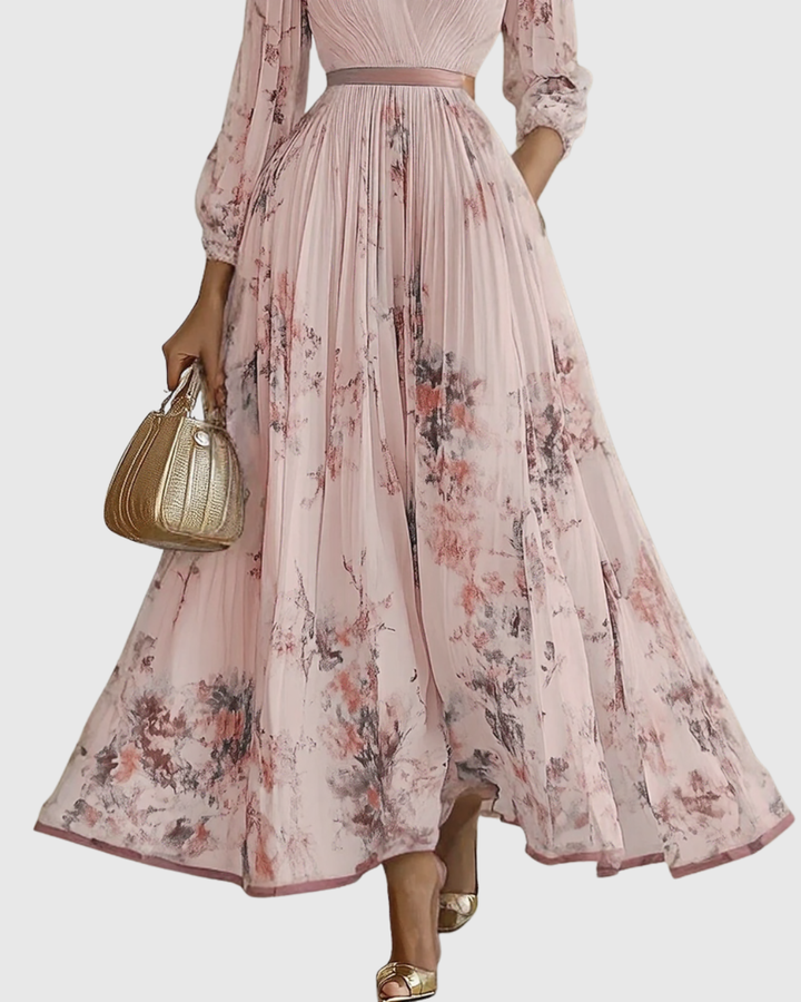 Rowella | Elegant Pleated Maxi Dress for Occasions