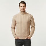 Men's Turtleneck Sweater | Warm Ribbed Cable Knit Style