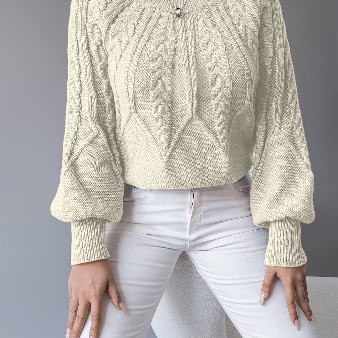 Paula | Cable Knit Jumper with Lantern Sleeves