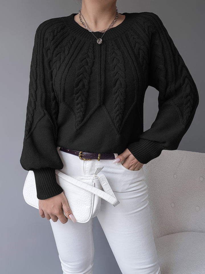 Paula | Cable Knit Jumper with Lantern Sleeves