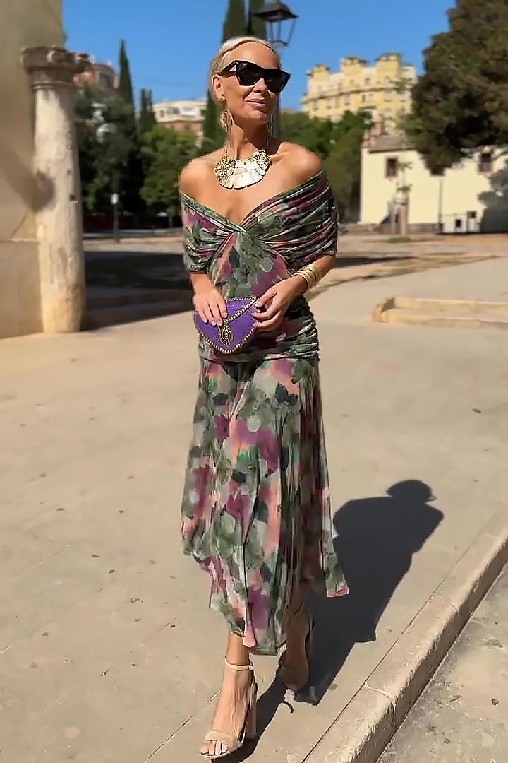Philippa | Elegant Maxi Dress with V-Neck for Parties