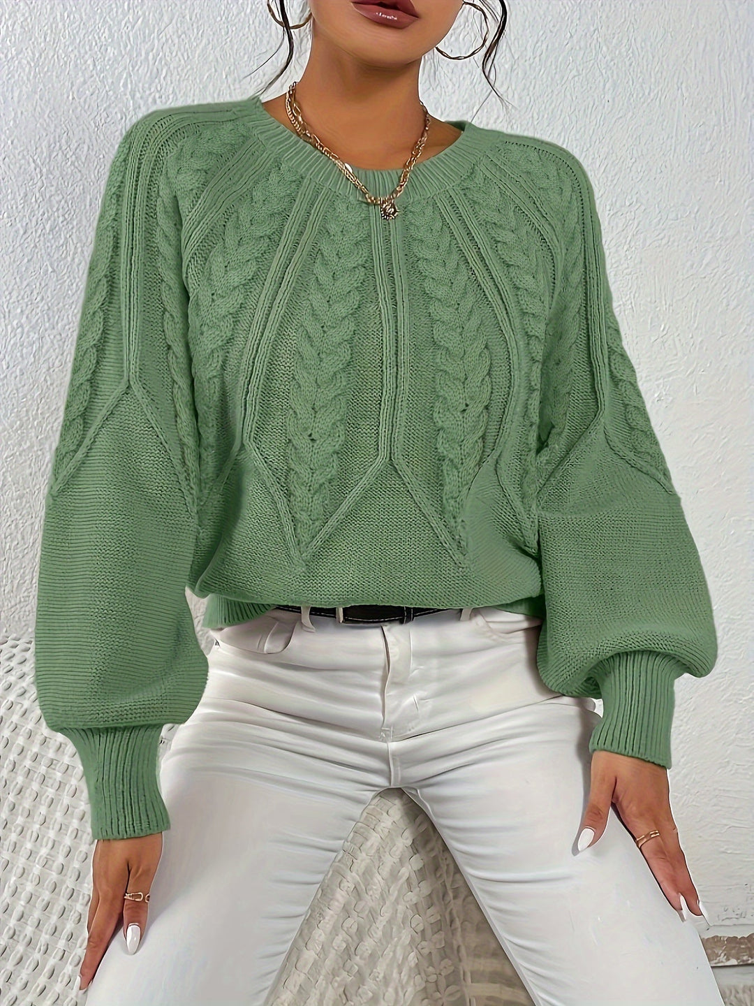 Angela | Relaxed Fit Cable Knit Jumper