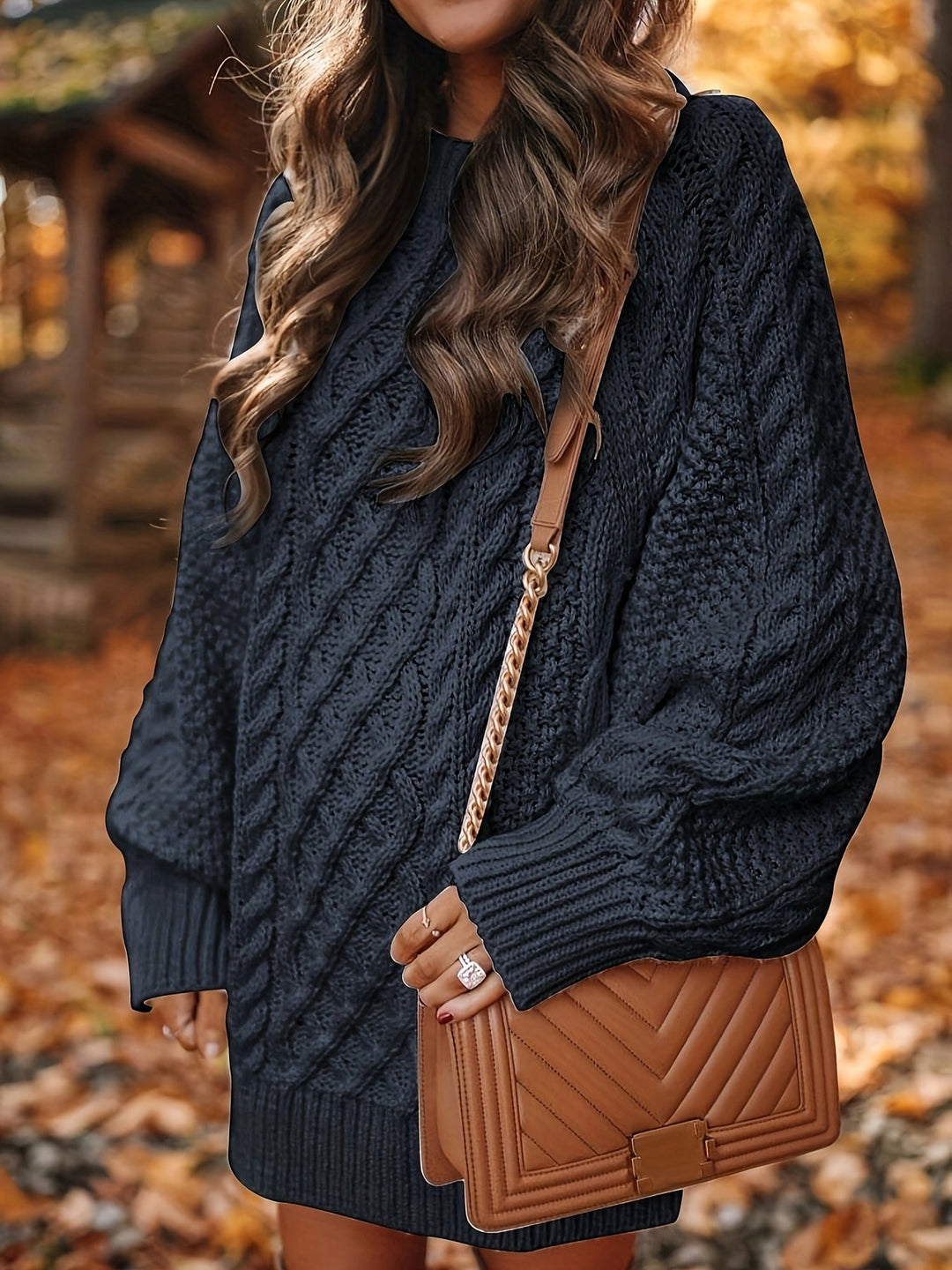 Kelly | Long Cable Knit Jumper Dress