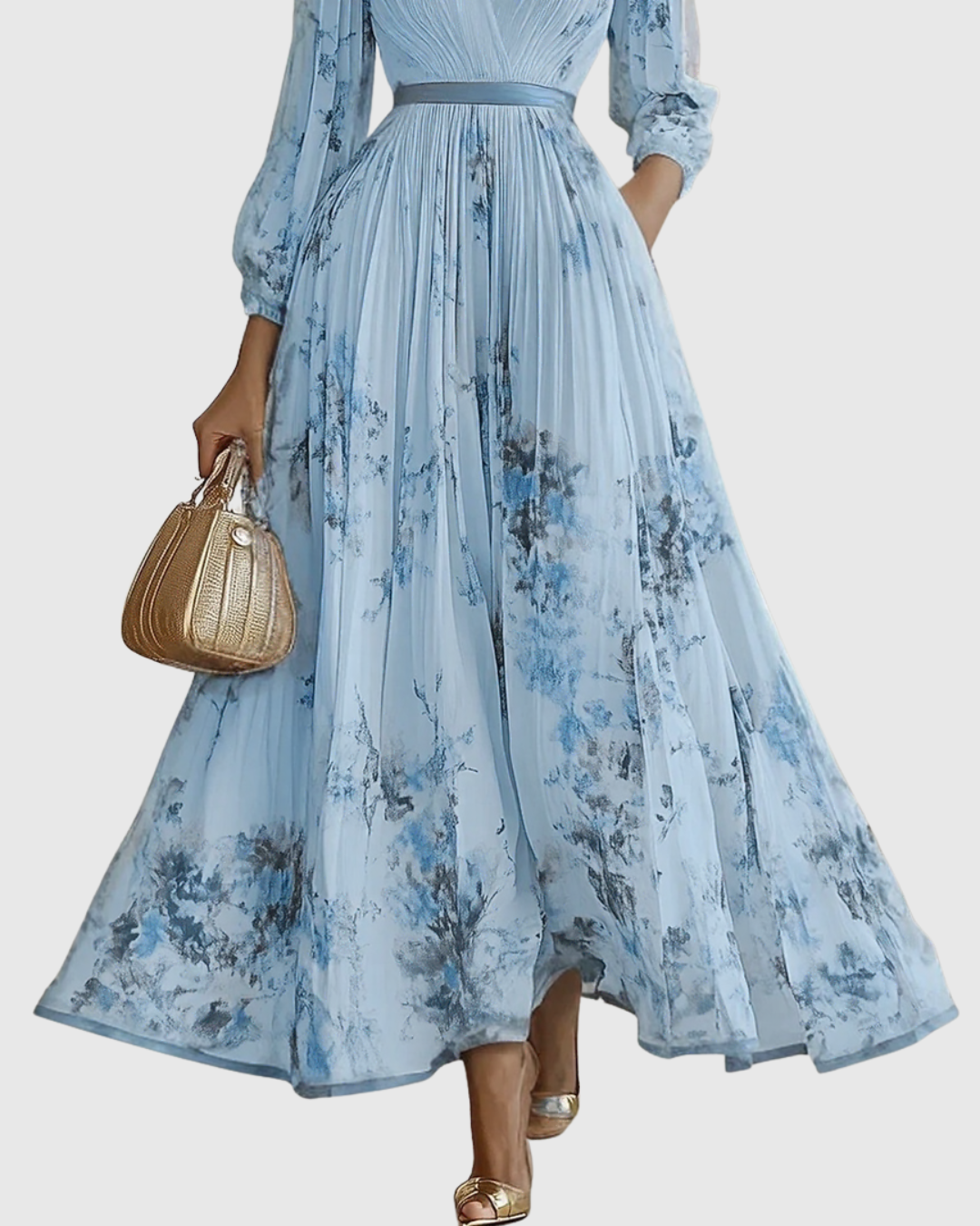 Rowella | Elegant Pleated Maxi Dress for Occasions