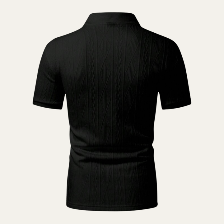 Julian | Textured Weave Button Polo Shirt