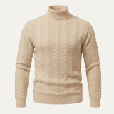 Men's Turtleneck Sweater | Warm Ribbed Cable Knit Style