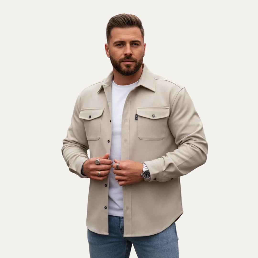 Evan | Cotton Blend Button-Up Shirt