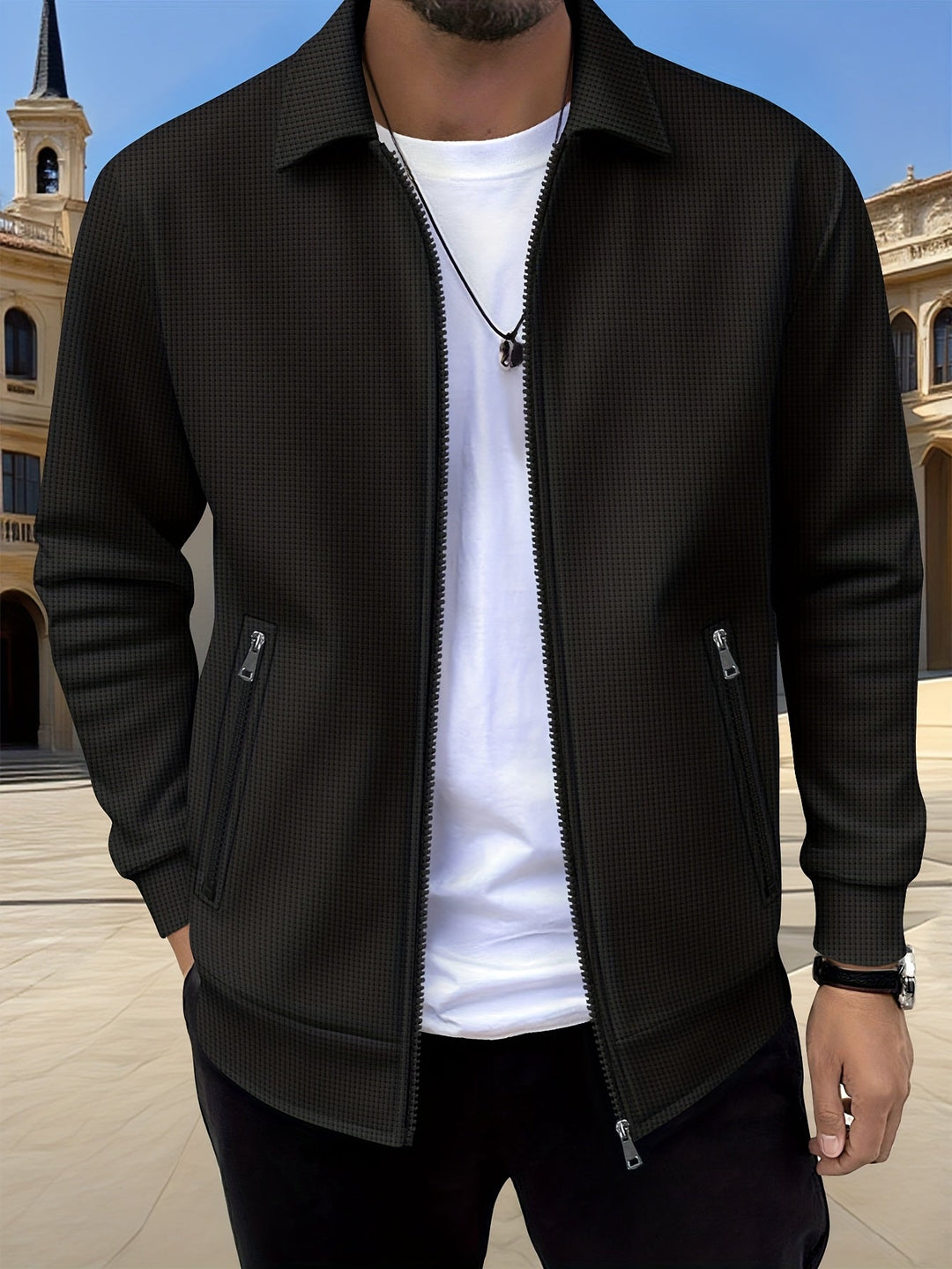 Ryan | Lightweight Textured Zip Jacket
