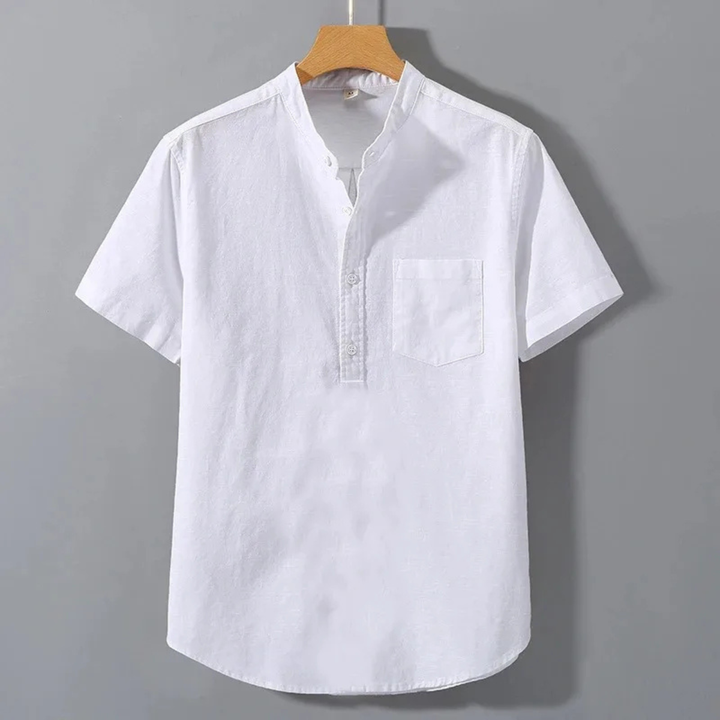 Bernard | Cotton Henley with Stand Collar