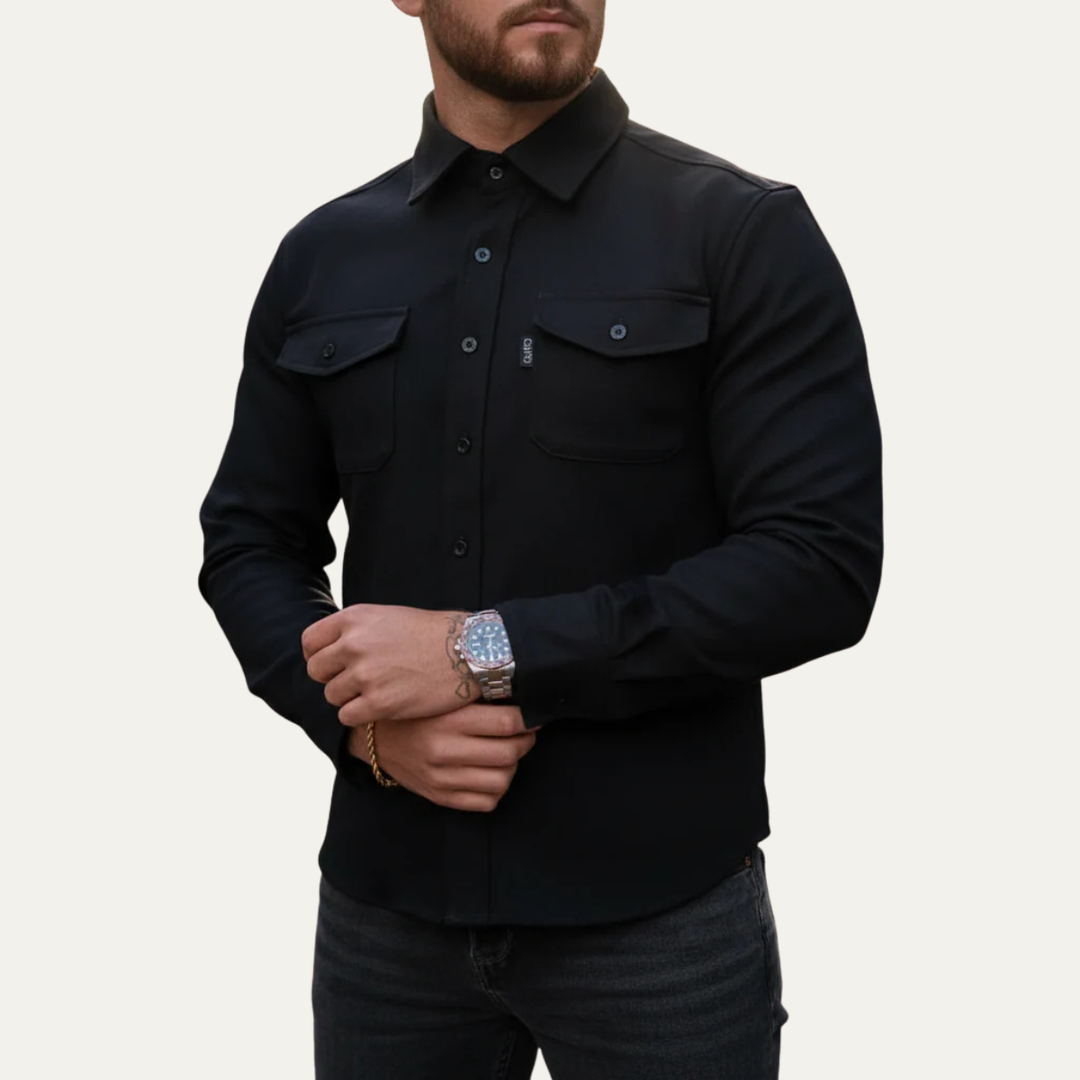 Evan | Cotton Blend Button-Up Shirt