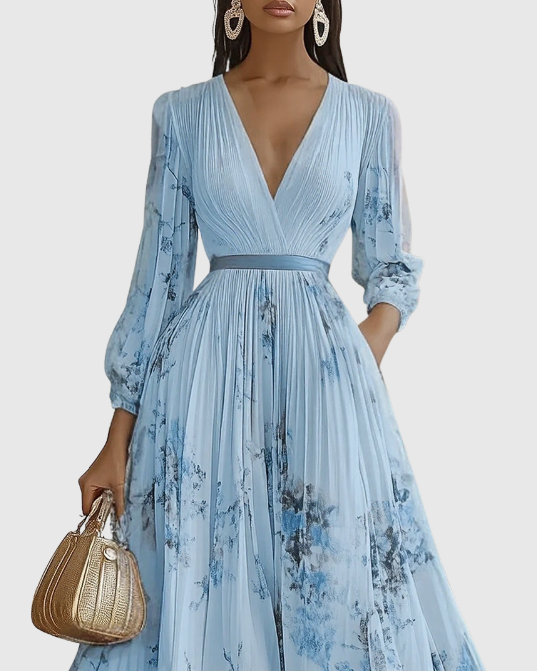 Rowella | Elegant Pleated Maxi Dress for Occasions