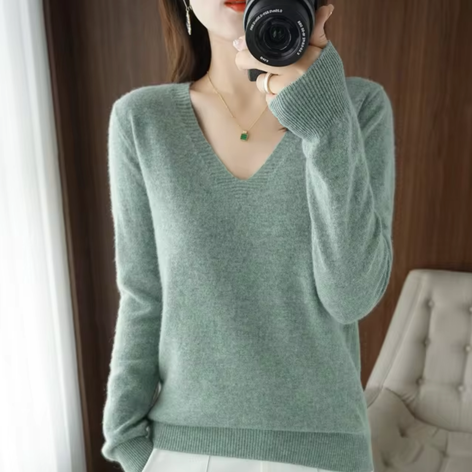 Premium Cashmere V-Neck Sweater | Luxurious Warmth, Timeless Elegance