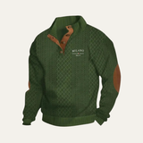 Men's Quarter Zip Sweater | Milano Knit with Elbow Patches