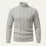Men's Turtleneck Sweater | Warm Ribbed Cable Knit Style