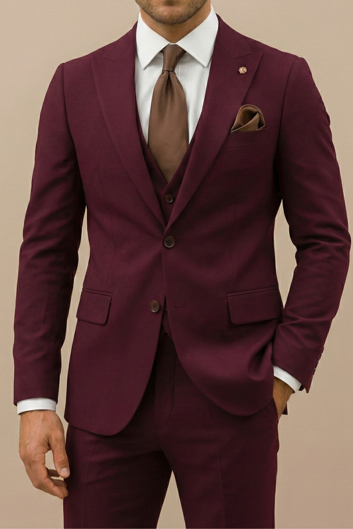Men's Three-Piece Suit with Light Blue Waistcoat | Premium Occasion Wear
