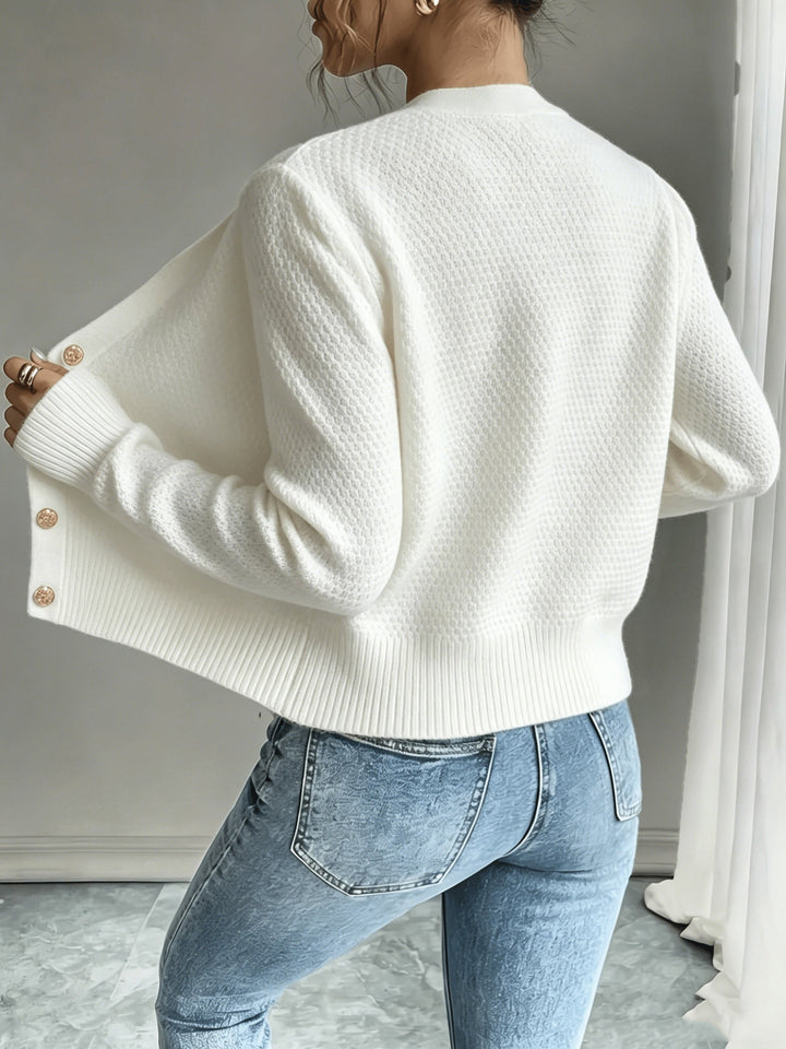 Ella | Chunky Cable Knit Button Cardigan