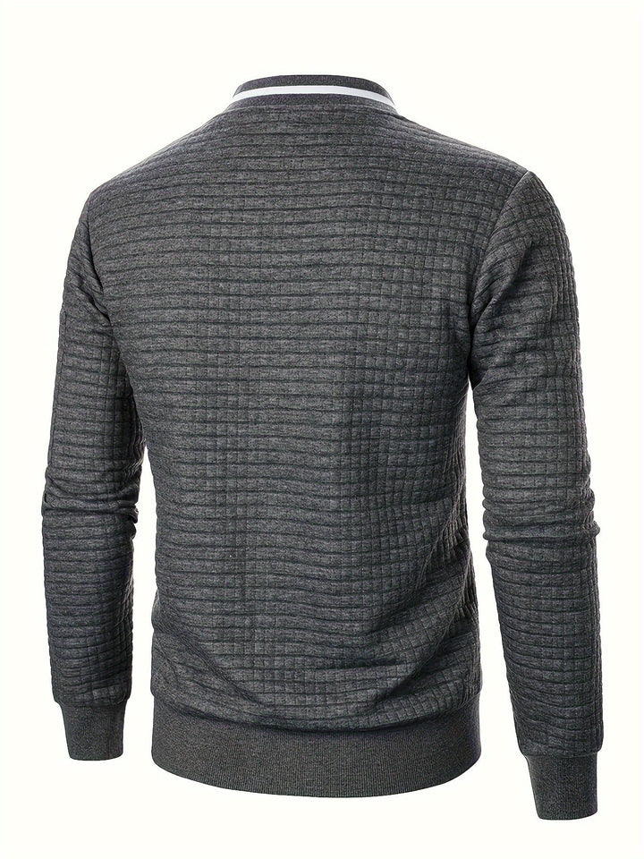 Sean | Textured Bomber Jacket with Ribbed Trim