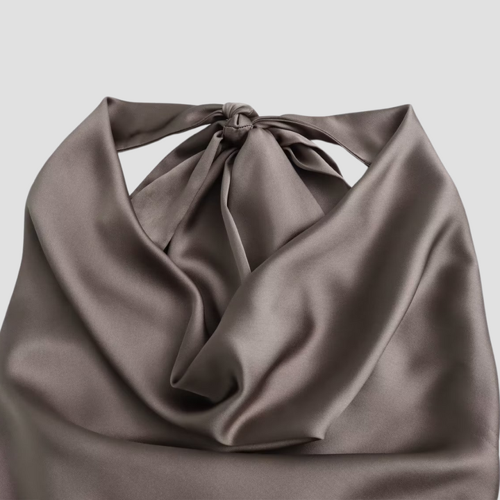 Hannah | Satin Tank Top with Halter Back