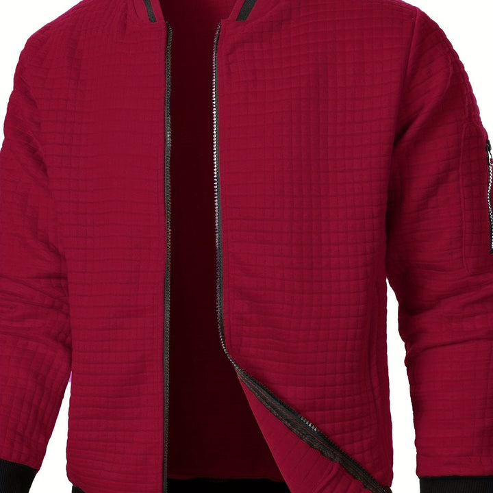 Sean | Textured Bomber Jacket with Ribbed Trim