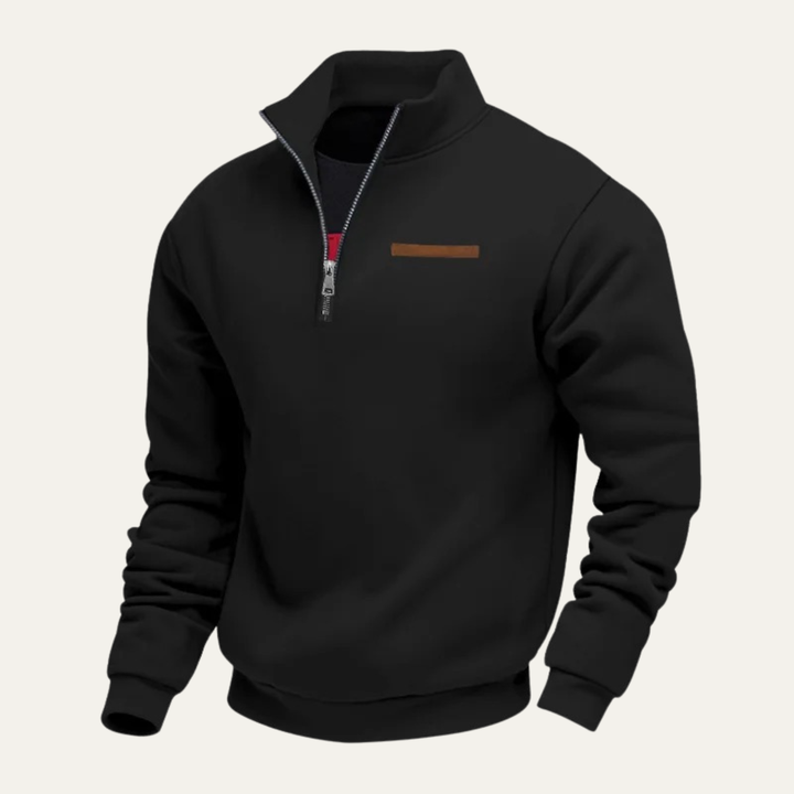 Edwin | Half-Zip Knit Jumper with Stand Collar