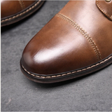 Men's Vintage Leather Ankle Boots | Classic Combat Style & All-Day Comfort