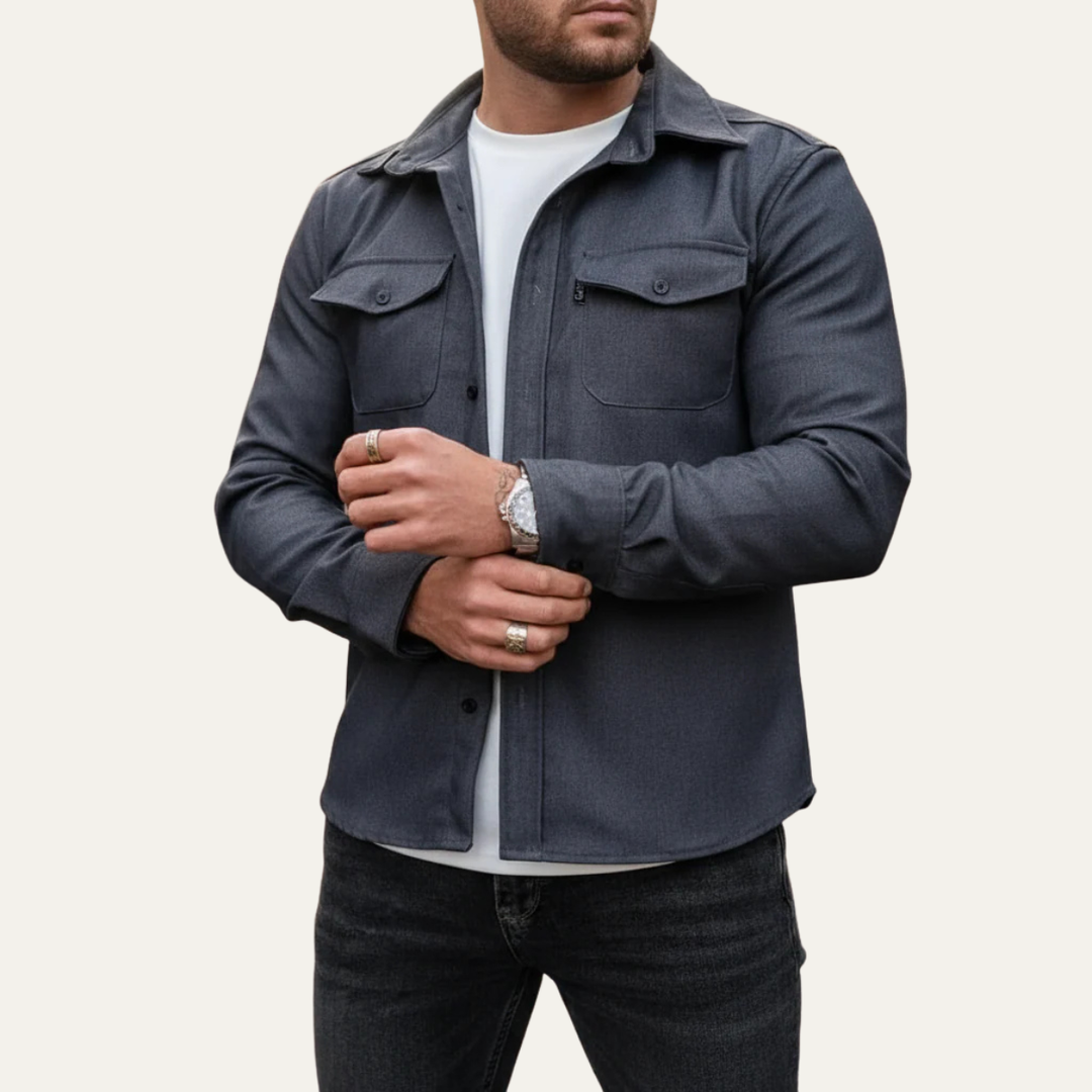 Evan | Cotton Blend Button-Up Shirt
