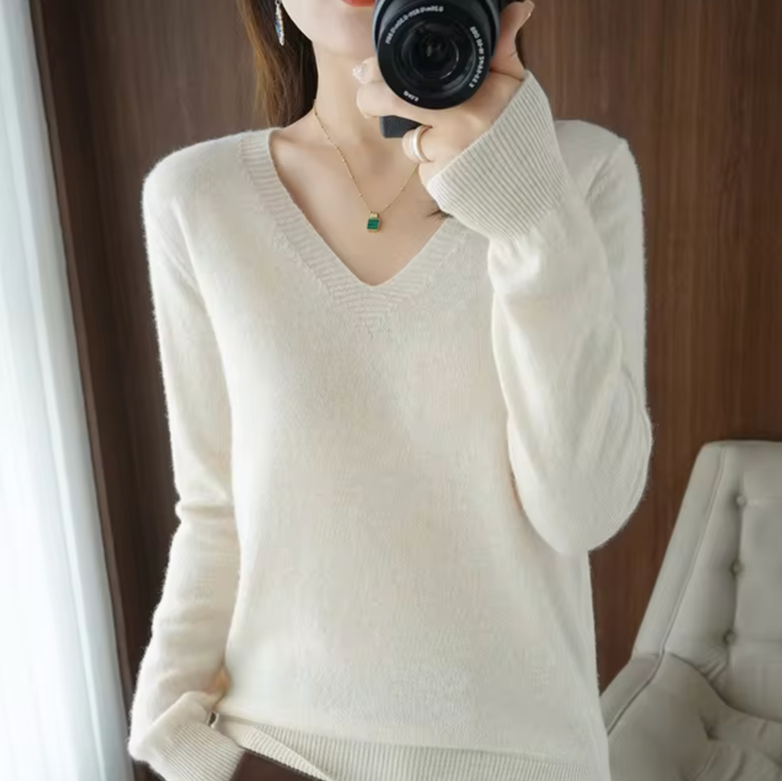 Premium Cashmere V-Neck Sweater | Luxurious Warmth, Timeless Elegance
