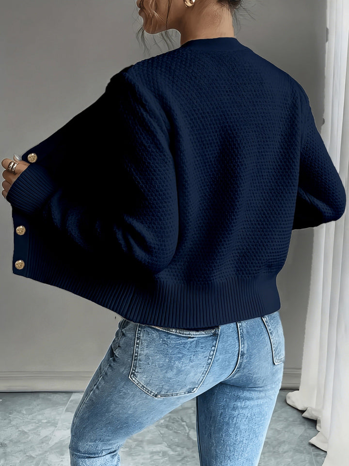 Ella | Chunky Cable Knit Button Cardigan