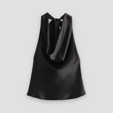 Halter Back Satin Tank Top | Fluid Elegance, Effortless Allure