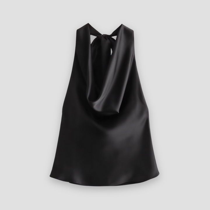 Hannah | Satin Tank Top with Halter Back