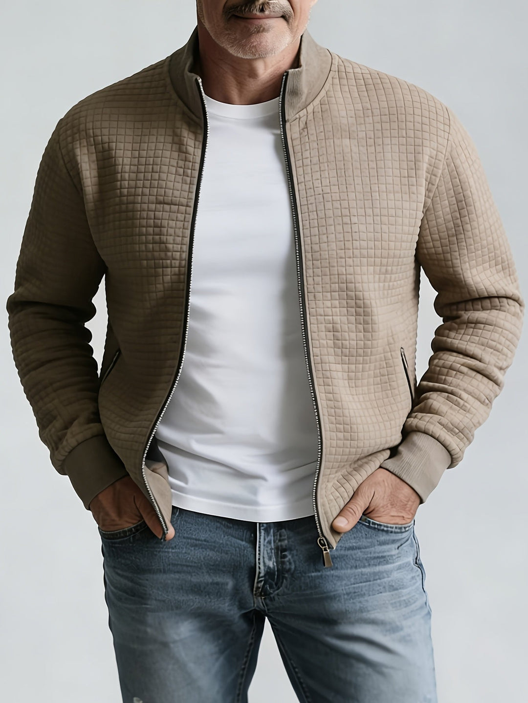 Charlie | Textured Stand-Collar Jacket