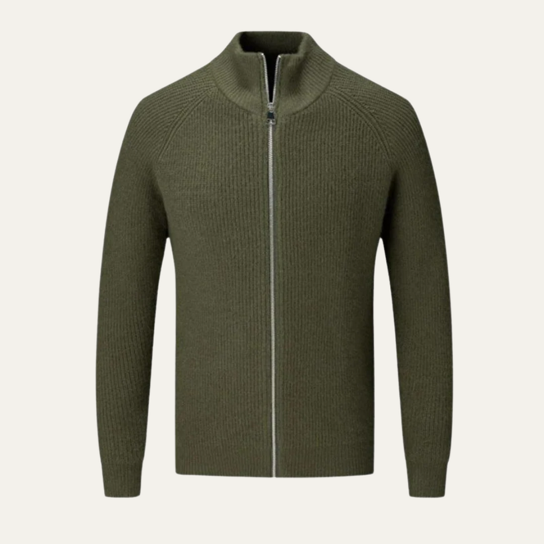 Logan | Merino Wool Zip-Up Cardigan